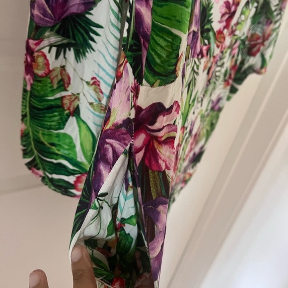 La Blanca Calypso Island Tropical Print Bell Sleeve Romper Size Large - Picture 10 of 10